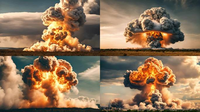 爆炸城市核爆炸原子弹恐怖军事沙漠核弹测试
