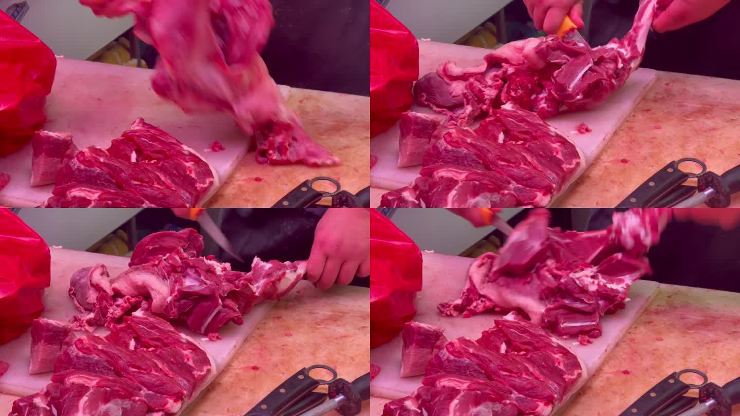 肉铺切肉剔肉
