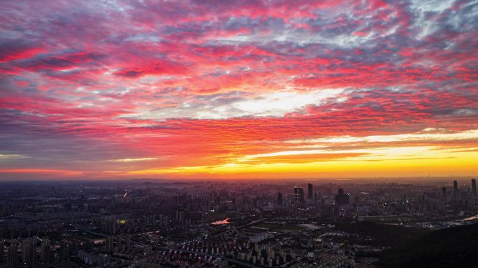 无锡市全景日出延时