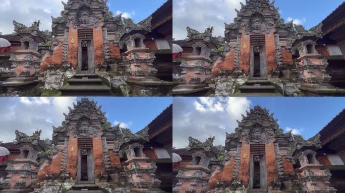 乌布皇宫:4K分辨率的复杂寺庙建筑巴厘岛的文化之美;旅行视频和纪录片的理想选择