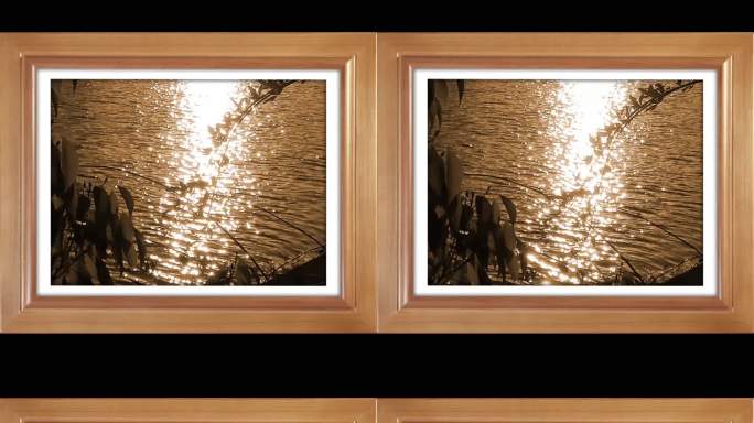 黄昏湖面水波纹光斑动态装饰相框
