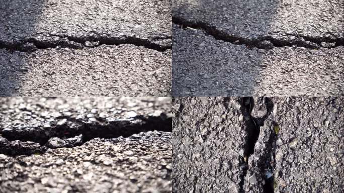 开裂的柏油路面