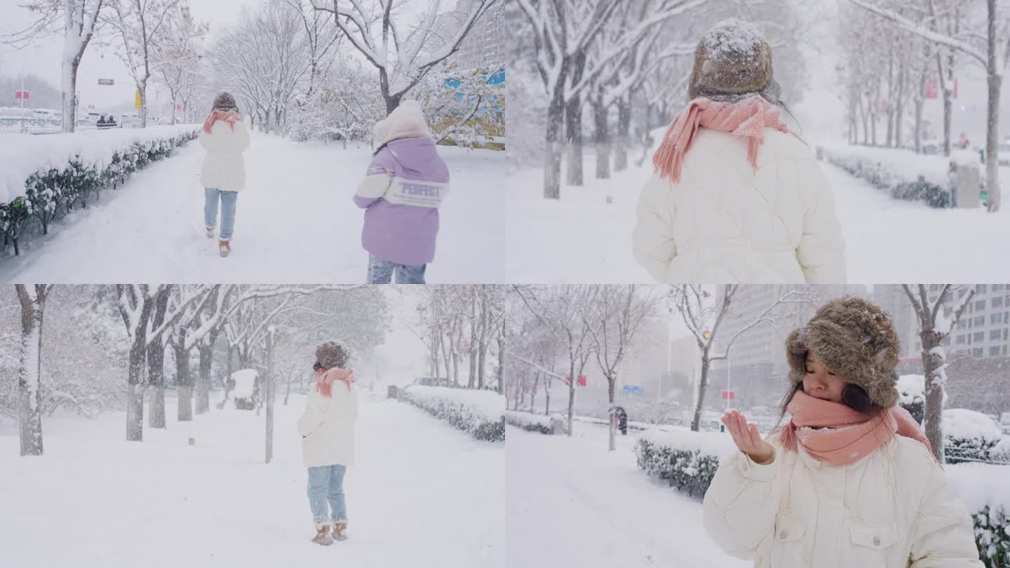 下雪 赏雪 小孩玩雪