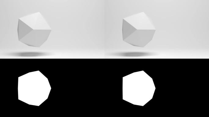 旋转几何立方体在背景前面- 3D动画无缝循环4k 60 fps DCI
