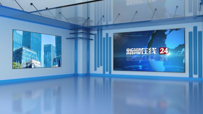 【原创】蓝色科技虚拟演播室演播厅
