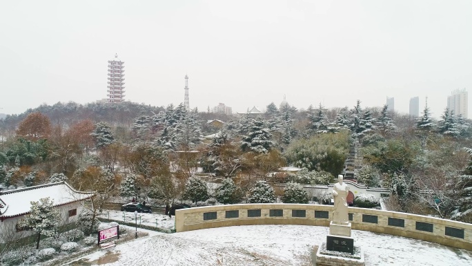 4K 兰陵县 荀子广场 下雪