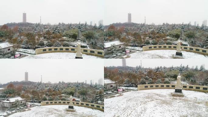 4K 兰陵县 荀子广场 下雪