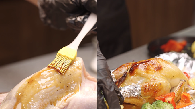 蜜汁烤鸡制作 高清制作过程