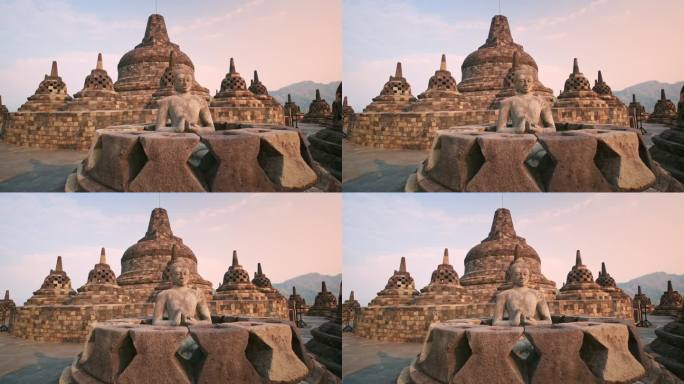 原创 印尼爪哇岛日惹婆罗浮屠神庙建筑风光