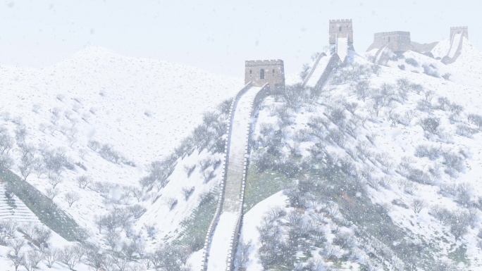 万里长城冬天雪景