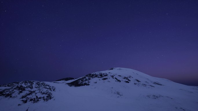 4K 雪山星空延时