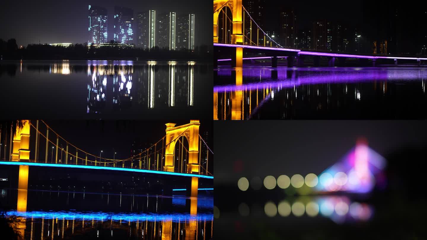 原创河边大桥灯光倒影LED亮化工程