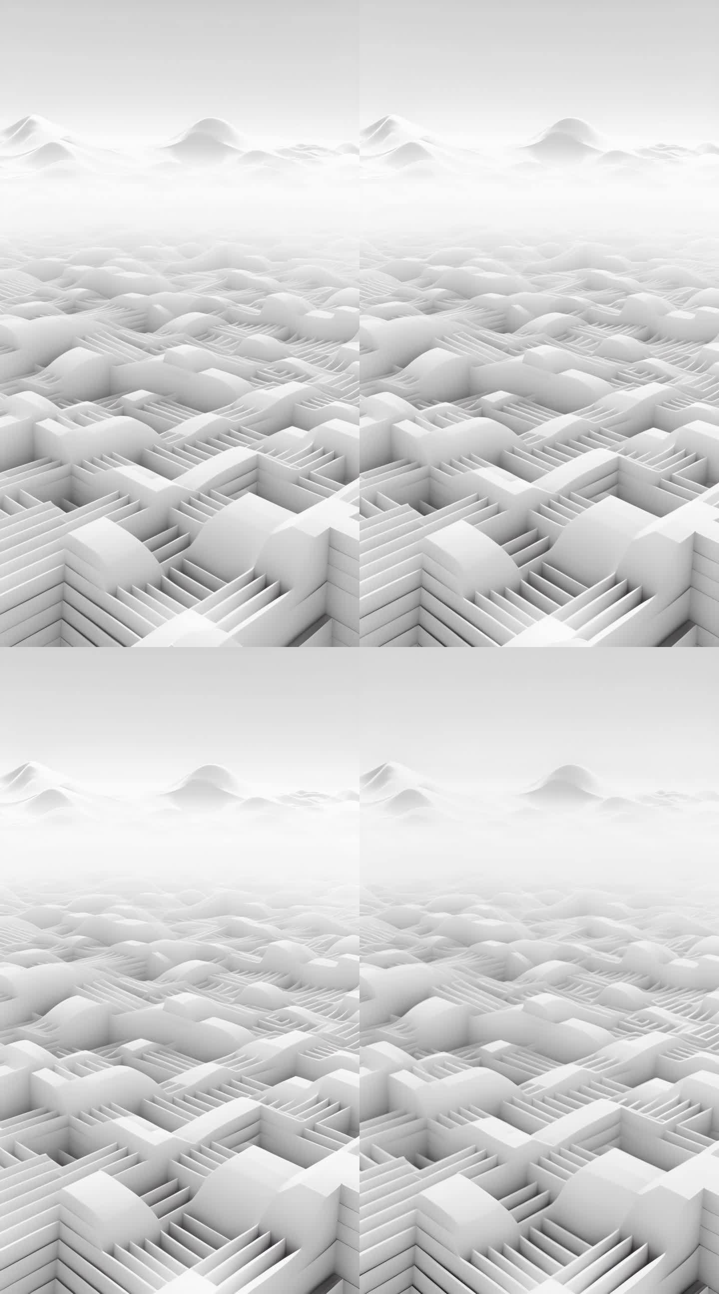 3D科幻抽象空间场景（竖屏）