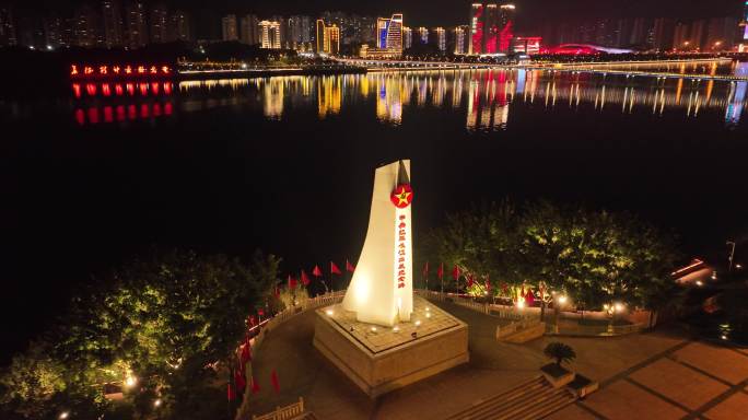 航拍于都城市夜景