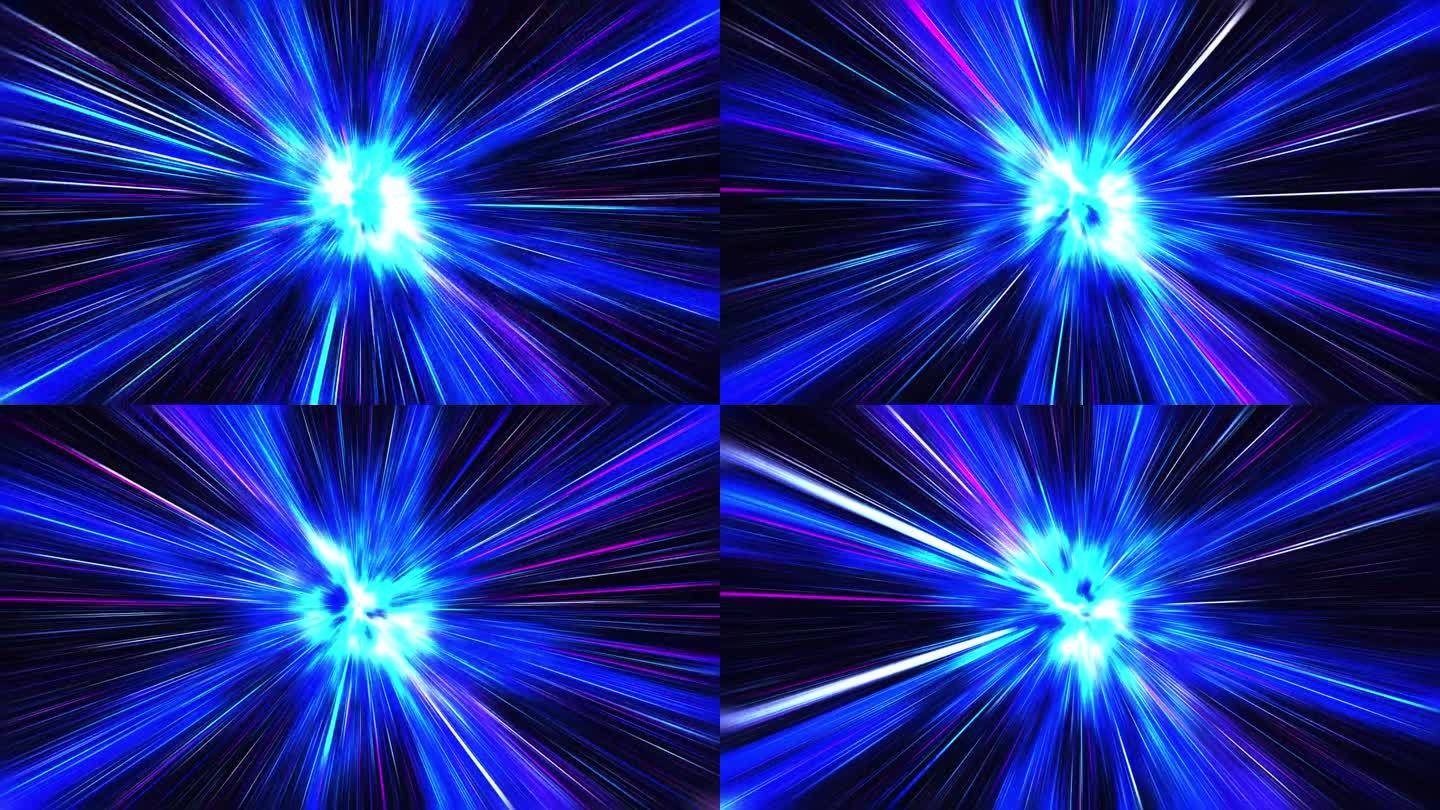 光速隧道背景。摘要隧道中五彩发光的明亮霓虹激光能量束线的抽象背景。