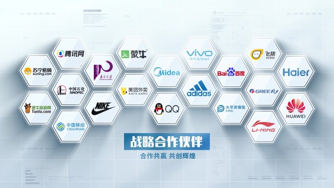 合作企业LOGO墙展示（无插件）