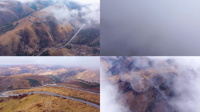 【4k】雾中盘山天路