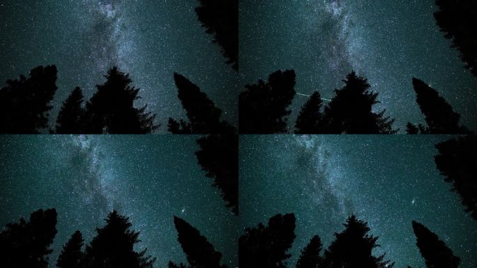 红杉国家公园银河系和英仙座流星雨在北天空倾斜内华达山脉美国加利福尼亚州