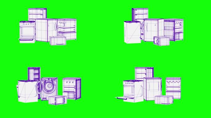 香椿动画的原理图旋转了洗衣机和家电维修服务的概念，3d循环渲染