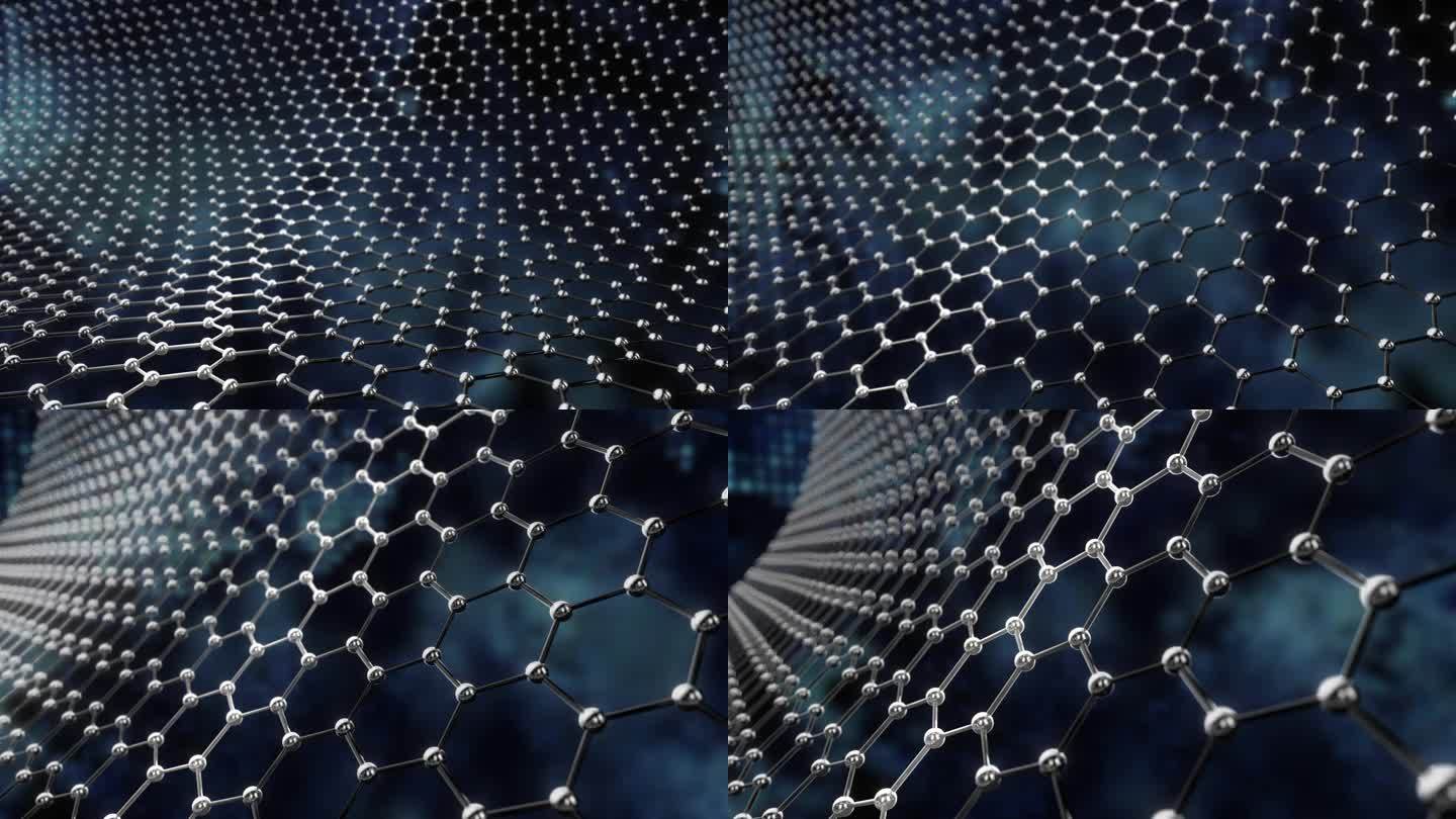 原创科技感碳平面石墨烯分子结构