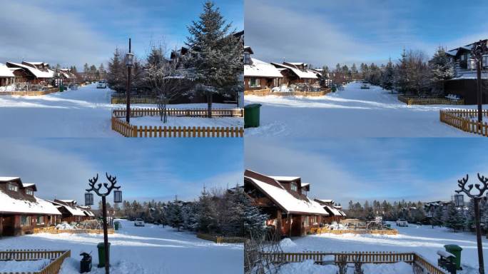 敖鲁古雅鄂温克族猎人民居雪景