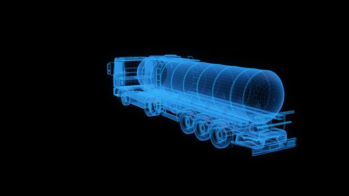 C4D渲染 全息油罐车