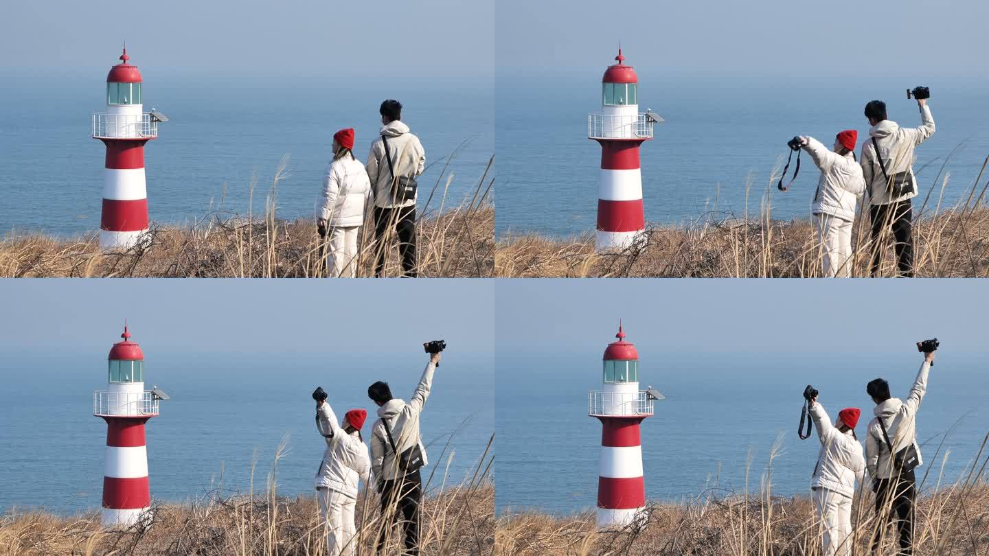 青岛大海轮船货轮灯塔实拍P1182591