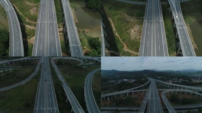 广西高速公路——梧柳高速倒水互通立交航拍