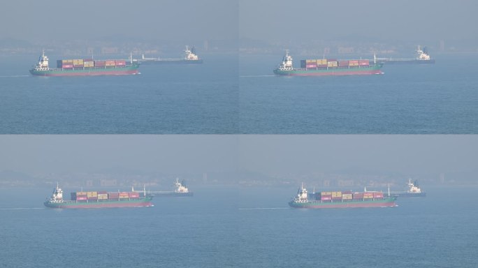 青岛大海轮船货轮灯塔实拍P1182688