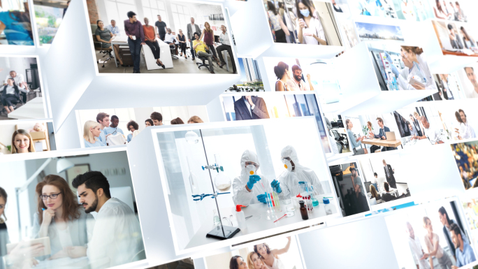 大气照片展示企业照片墙多图片展示AE模板