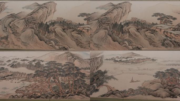 唯美山水画卷 古风中国风 清朝字画