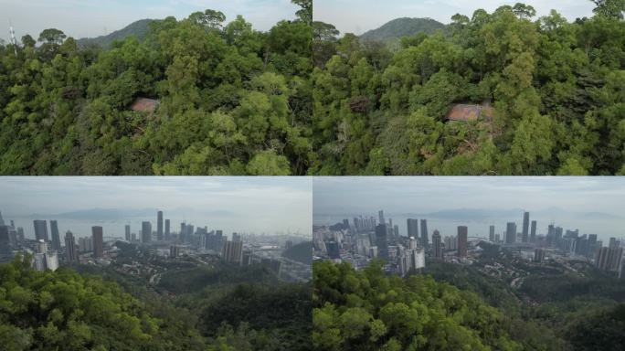 深圳大南山山顶齐天亭航拍