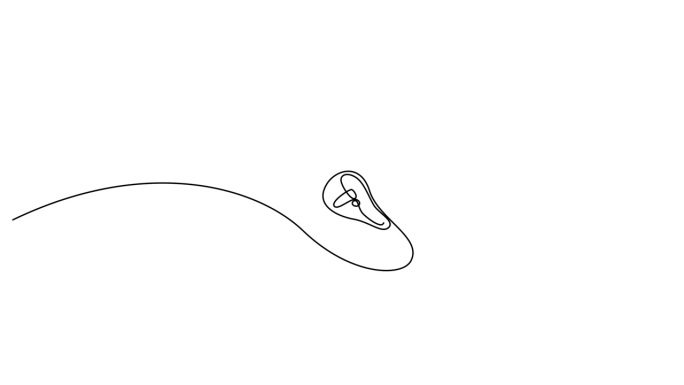 人耳内助听器连续一线自绘动画。
