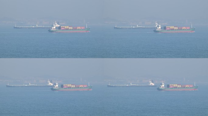 青岛大海轮船货轮灯塔实拍P1182689