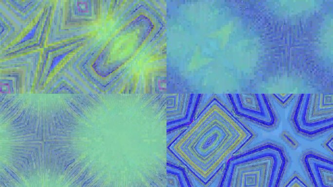 抽象的背景与迷幻的星星图案。矩形和光线在冷蓝色调。