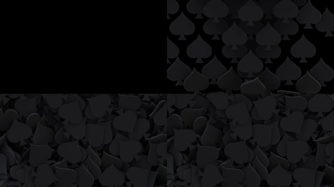 黑桃牌法国西装形状下降动画过渡透明背景Alpha通道