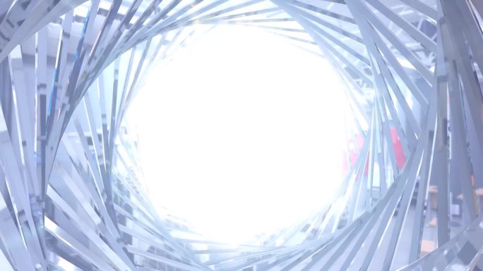 抽象金属光泽银铬多面体隧道框架由线条构成的六角形边缘，机械高科技隧道未来感，抽象背景