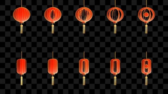 【AE模板】18种中国传统三维灯笼
