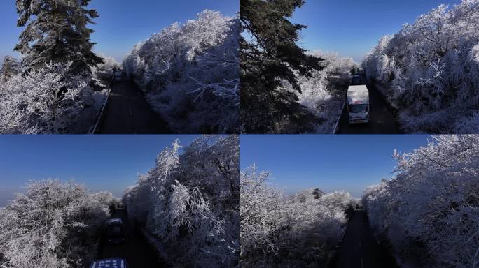 峨眉山初雪和景区公路