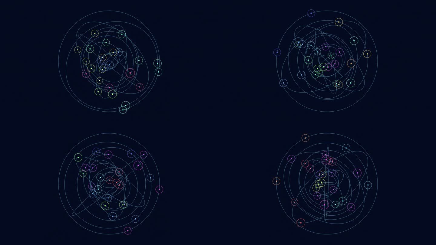 太阳系行星的轨道和相对位置在彩色可视化