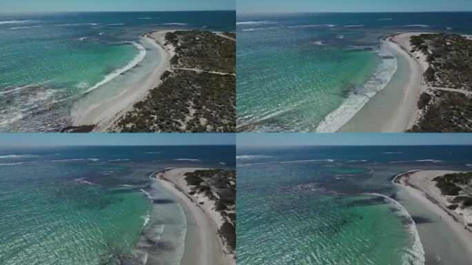 田园诗般的绿松石海岸线，清澈的海水和白色的沙滩。澳大利亚西部。