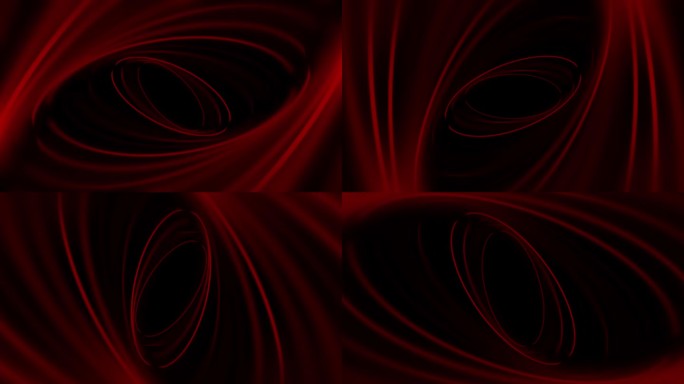 动画红色椭圆背景与强烈的颜色和旋转椭圆形状在黑色背景上的抽象几何背景动画为优雅的酷壁纸动画与红圈