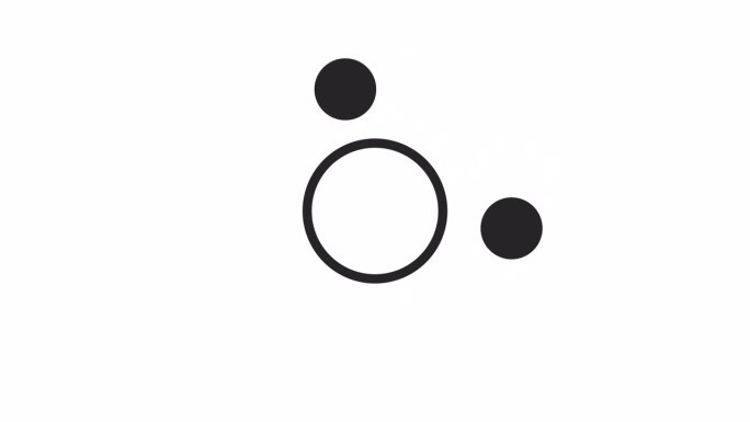 两个旋转的圆点围绕圆形黑白加载动画