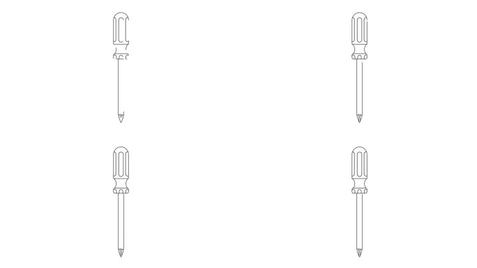 一个螺丝刀图标草图的动画视频