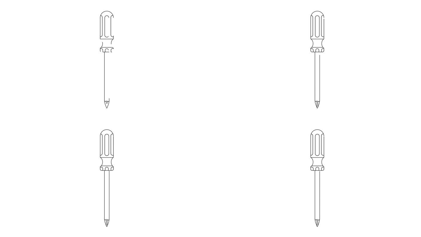 一个螺丝刀图标草图的动画视频