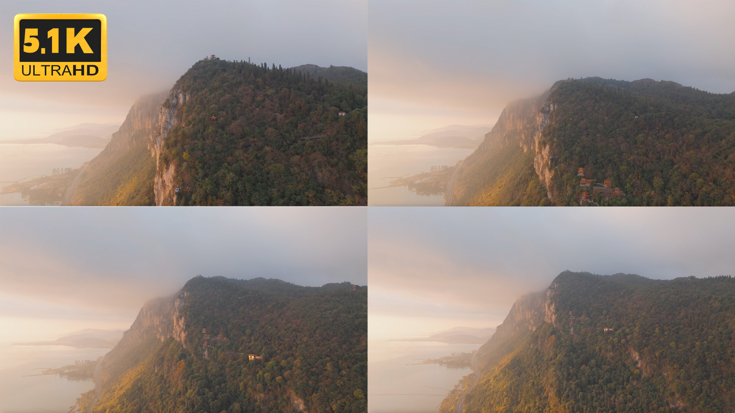 5K-云雾缭绕的昆明西山风景区睡美人日出