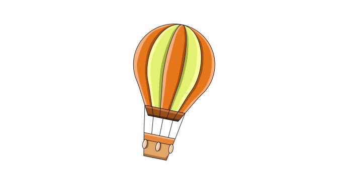 热气球图标的动画视频