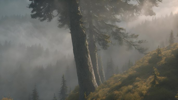 森林日出晨雾云海