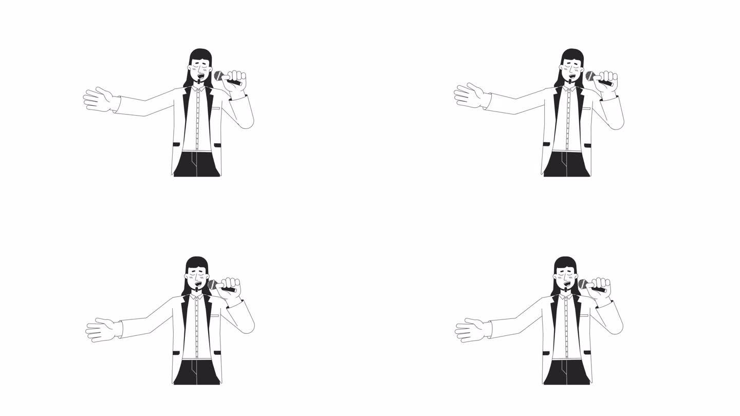 小提琴手演奏小提琴弓的2D人物动画