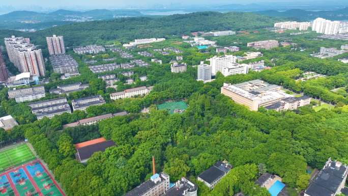 湖北武汉洪山区珞瑜路华中科技大学航拍校园